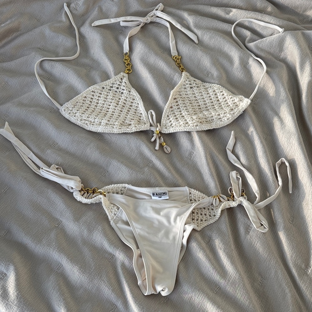 Bahimi Cream Bikini Set with Seashells